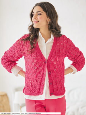 Jacke im Ajourmustermix