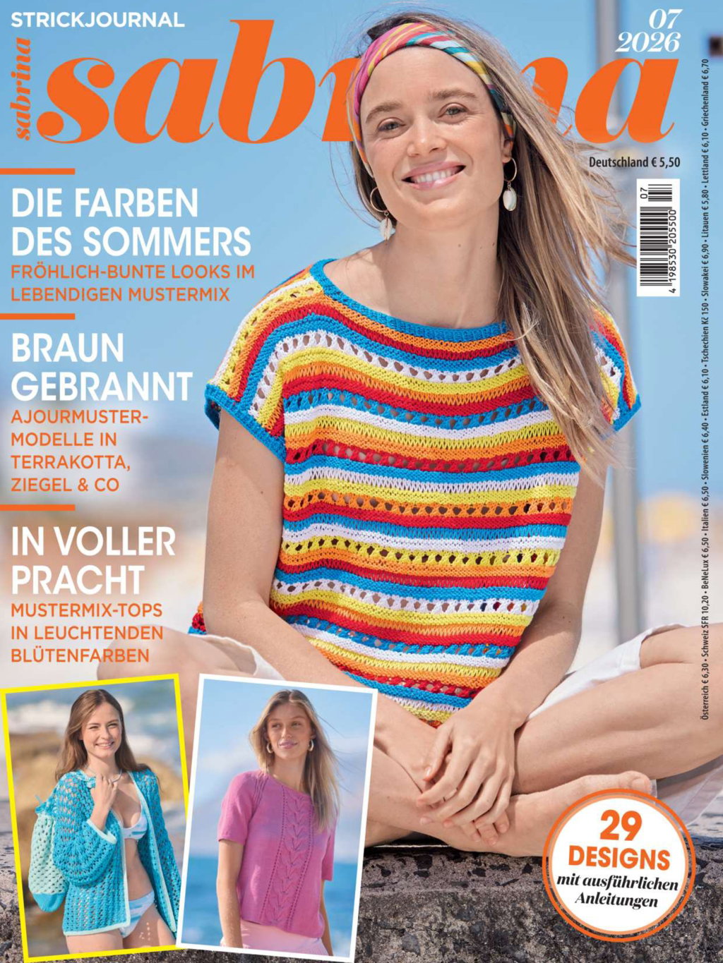 Sabrina Strickjournal Nr. 7/2026 — Cover der neuesten Ausgabe