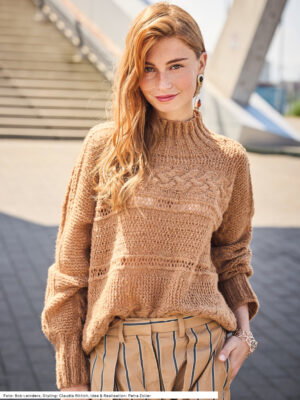 Quergestrickter Pulli